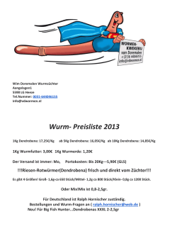 Wurm- Preisliste 2013