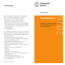 Flyer / Kurz-Curriculum CAS Paartherapie 2016