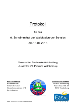 Protokoll - Vfl Piranhas Waldkraiburg