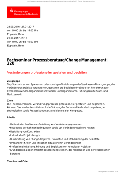 Fachseminar Prozessberatung/Change Management | 320