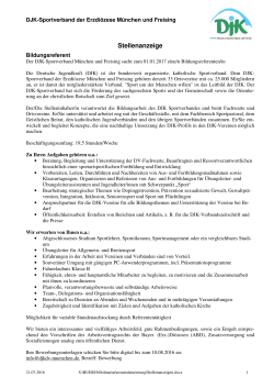 Stellenanzeige - DJK-Sportverband München und Freising
