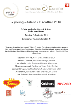 « young – talent » Escoffier 2016