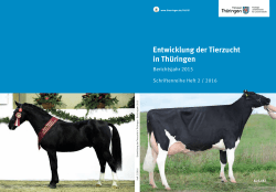 Entwicklung der Tierzucht in Thüringen