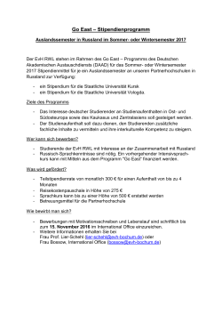 Go East &ndash; Stipendienprogramm