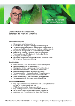 Dieter R. Menyhart Der Verkaufstrainer