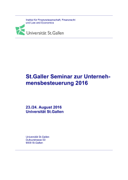 Programm - IFF-HSG - Universität St.Gallen