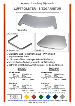 Produktblatt Luftpolster-Garnitur