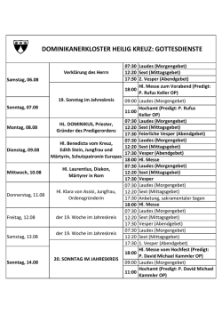 gottesdienste - Dominikanerkloster Heilig Kreuz in K&ouml;ln