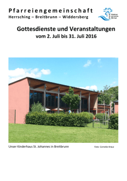 Gottesdienste und Veranstaltungen