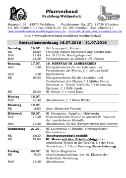 17.07.2016 Gottesdienstordnung