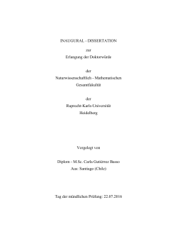 INAUGURAL - DISSERTATION zur Erlangung der Doktorw&uuml;rde der