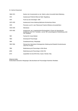 Dr. Gerhard Giesemann 1968-1974 Studium der