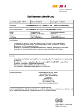 Mitarbeiter/in amb. Leistungsabrechnung