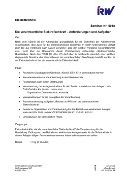 Seminarbeschreibung - IRW Kuess Consulting GmbH