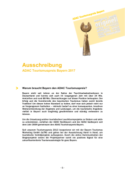 Ausschreibung - BAYERN TOURISMUS Marketing GmbH