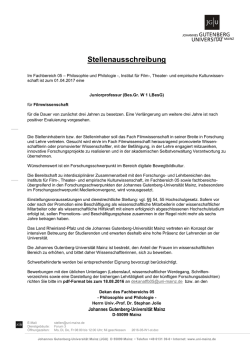 Stellenausschreibung - Johannes Gutenberg