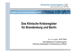 Das Klinische Krebsregister für Brandenburg und Berlin