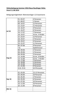 Hüttenbelegungsplan