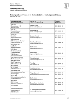 Pr&uuml;fungsleitende Personen im Kanton St.Gallen / Fach