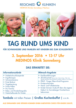 3. September 2016 • 13-17 Uhr MEDINOS Klinik Sonneberg
