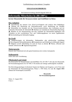 Informatik-Mitarbeiter/in (80-100%)
