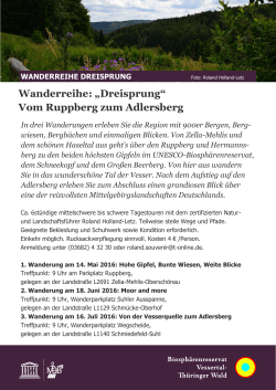Wanderreihe: „Dreisprung“ - Biosphaerenreservat Vessertal
