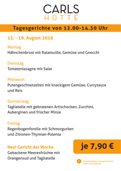 je 7,90 &euro; - carls h&uuml;tte