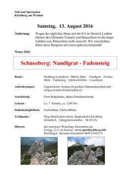 Bergtour Schneeberg-Nandlgrat - Schi