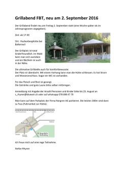 Grillabend FBT, neu am 2. September 2016