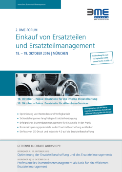 Einkauf von Ersatzteilen und Ersatzteilmanagement