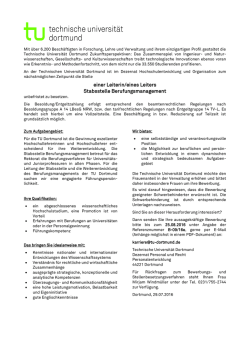 einer Leiterin/eines Leiters Stabsstelle
