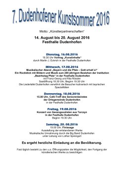 14. August bis 20. August 2016 Festhalle Dudenhofen