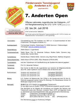 7. Anderten Open - NTV: Region Hannover
