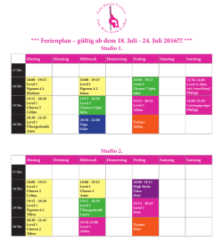 Ferienplan – gültig ab dem 18. Juli