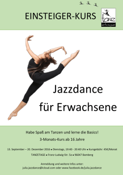 Jazzdance f&uuml;r Erwachsene - Ballettcentrum