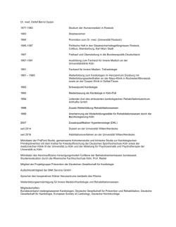 Dr. med. Detlef Bernd Gysan 1977-1983 Studium