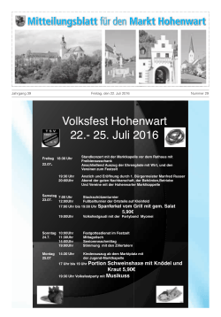 Volksfest Hohenwart 22.- 25. Juli 2016