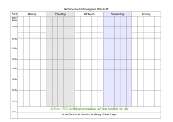 Mitarbeiter-Einteilungsplan Übersicht Zeit Montag Dienstag