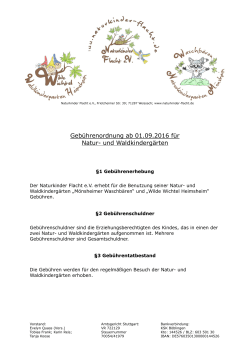 Gebührenordnung 2016 - Waldkindergarten Mönsheimer