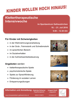 Intensivwoche 2016 - Therapieklettern Gallneukirchen