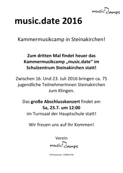 music.date 2016 - der Gemeinde Steinakirchen am Forst