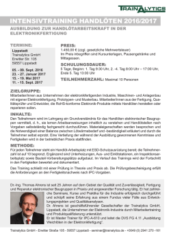 HLA Intensivtraining Handlöten