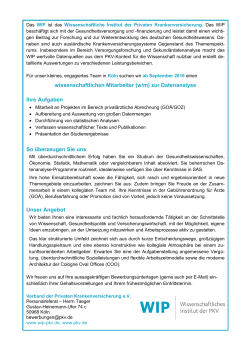 Jobangebot WIP - Deutsches Netzwerk Versorgungsforschung eV