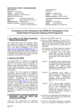 information leaflet concerning participation in the GPPH