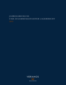Jahresabschluss VERIANOS Real Estate Aktiengesellschaft 2015