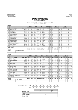 Offcial Statistics Sheet - Deutscher Basketball Bund