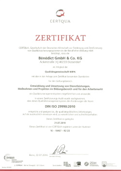 Page 1 C CERTQUA ZERTIFIKAT CERTQUA, Gesellschaft der