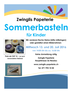 Basteltage2.0 - Zwinglis Papeterie