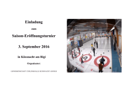 Saison - Eröffnungsturnier 2016 - Curlinghalle Küssnacht am Rigi
