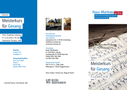 Meisterkurs für Gesang Meisterkurs für Gesang